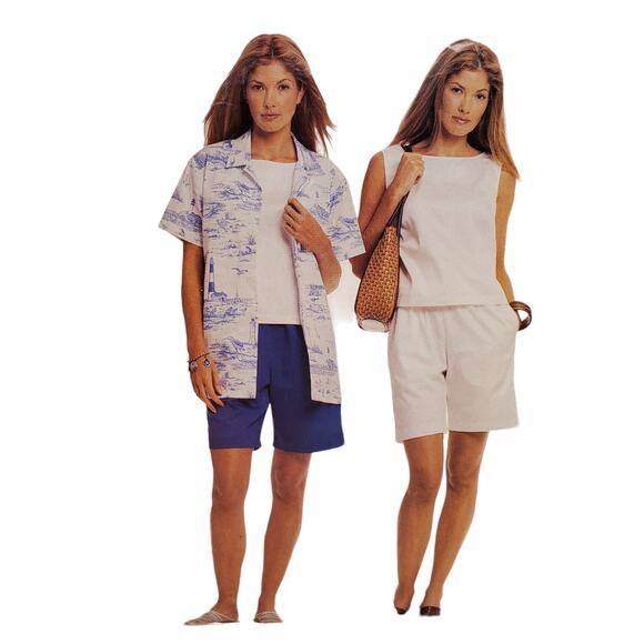 McCalls Easy Stitch n Save Womens Pull On Shorts 3915 Size 8-14 CUT Vintage - Picture 2 of 7